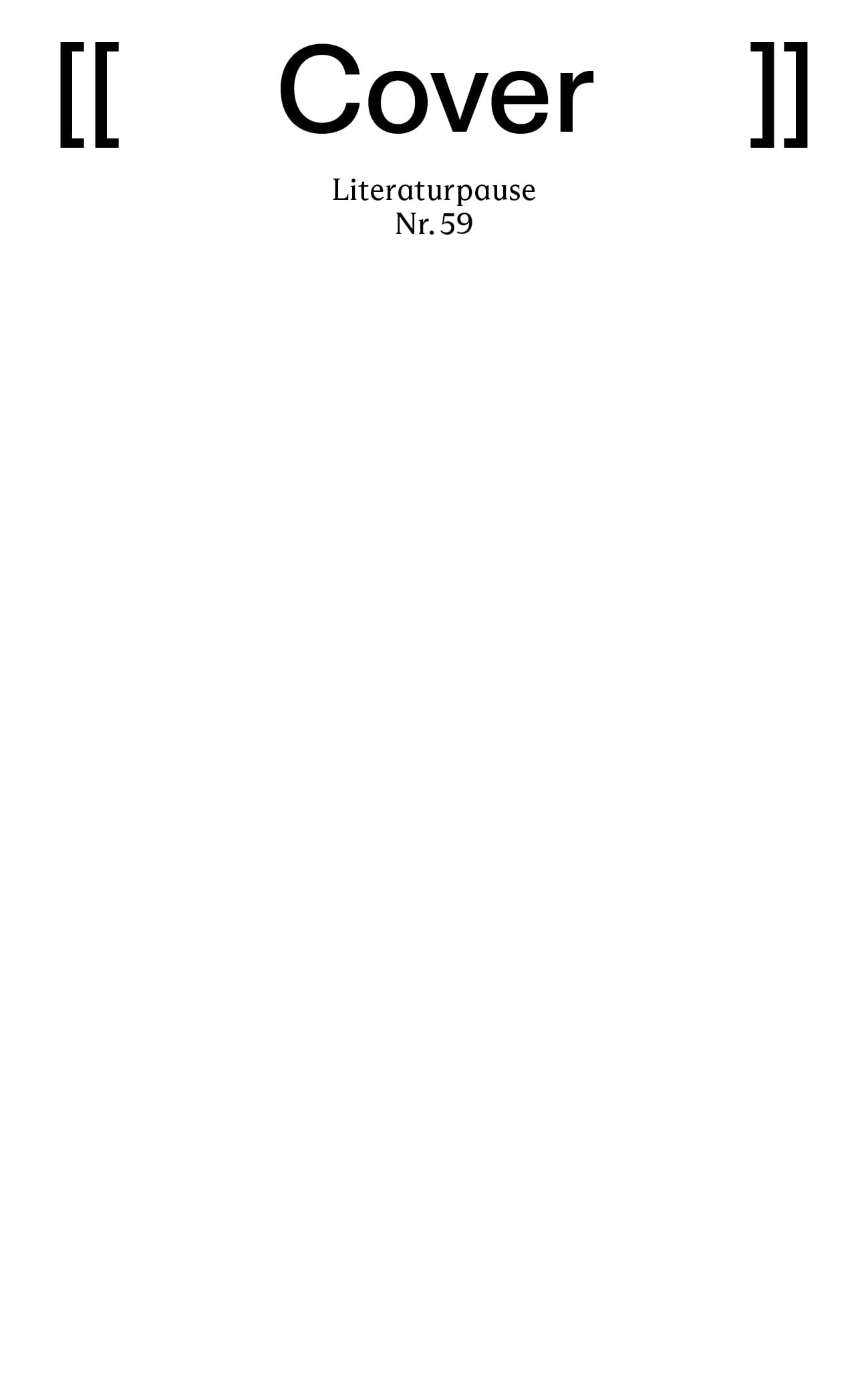 Literaturpause Nr. 59
